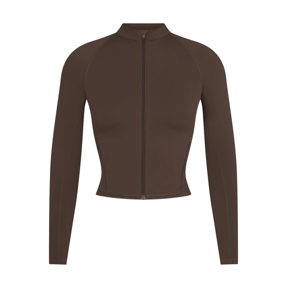 NEW Matte NikeSKIMS Mock Neck Full Zip Up Jacket Brown Sz XS NIKE